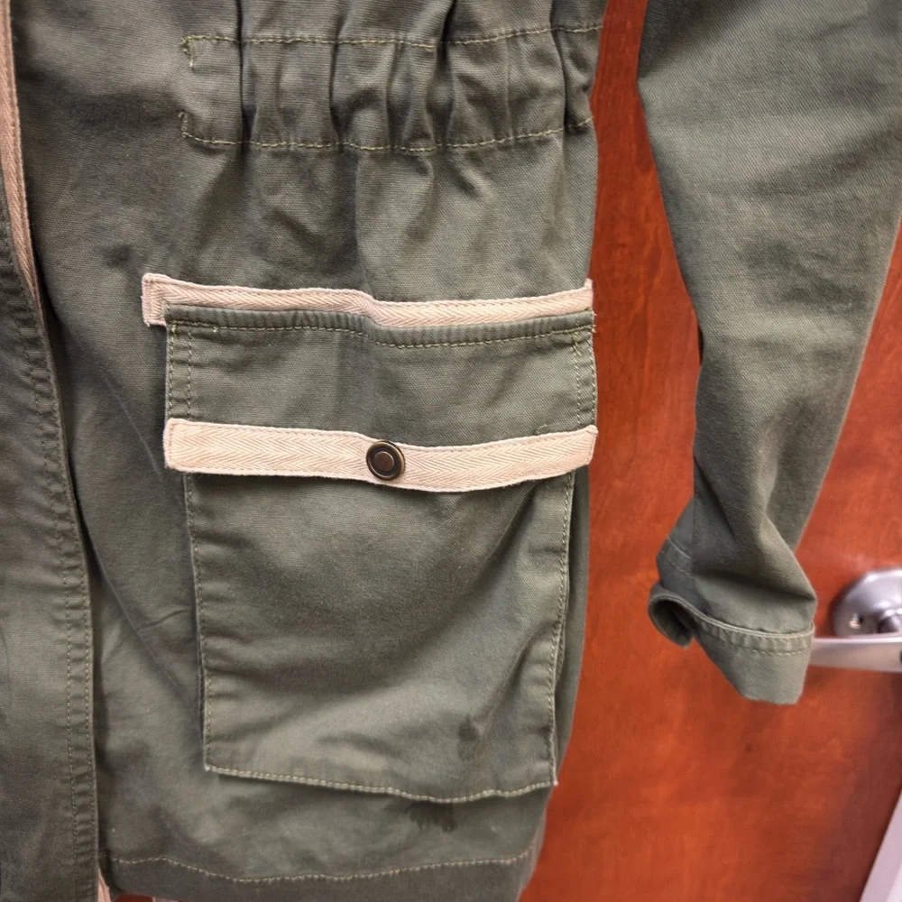 CAbi Olive‎ Jacket with Tan Details